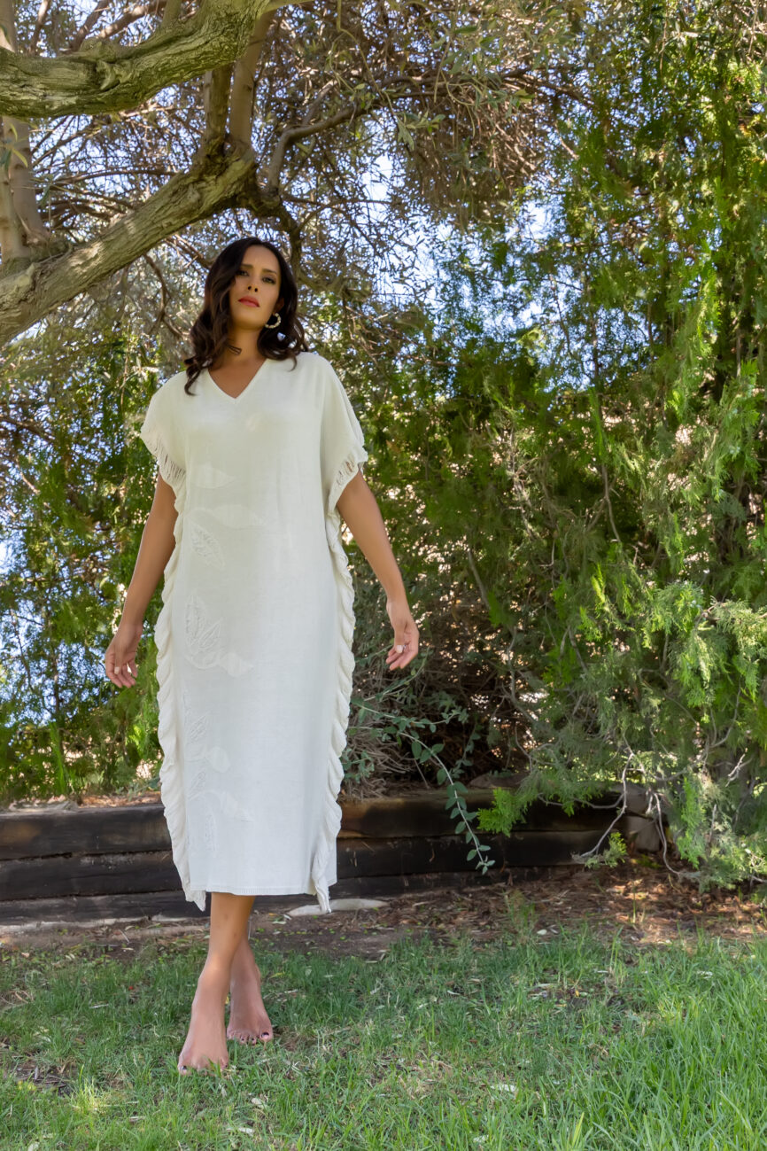 VESTIDO PUNTO JACQUARD ASIMÉTRICO